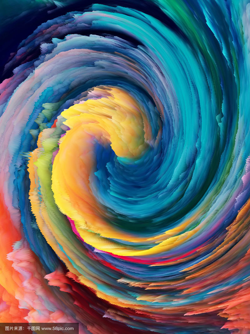 全原创彩色漩涡 探索抽象3D质感背景的广告魅力